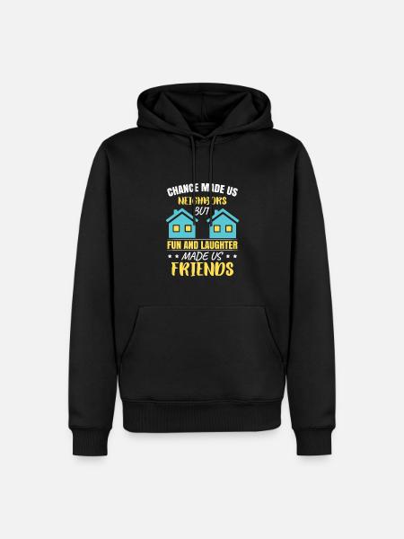Het toeval maakte ons buren - Mannen Premium Bio hoodie - zwart