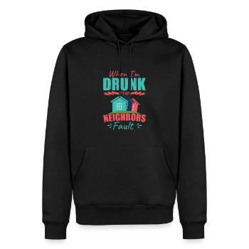 Wenn ich betrunken bin, sind meine Nachbarn schuld - Männer Premium Bio Hoodie - Schwarz - Vorne - Nico (187cm)