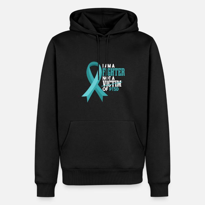 Ich bin ein Kämpfer | PTBS-Krieger - Männer Premium Bio Hoodie - Schwarz