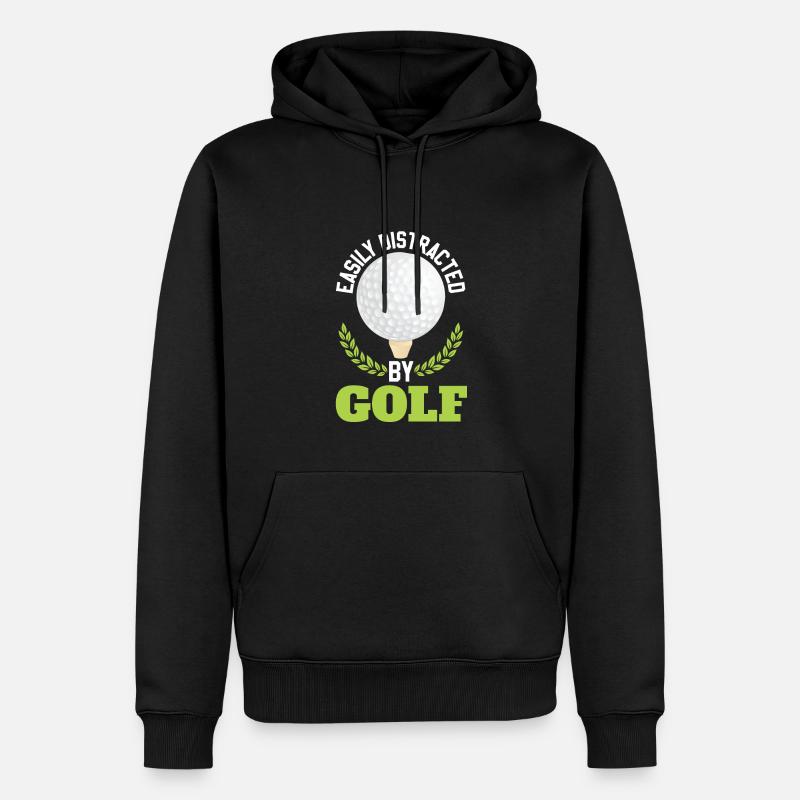 Facilement distrait par le golf - Sweat à capuche Premium bio Homme - noir