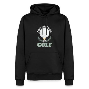 Easily Distracted By Golf - Men’s Premium Organic Hoodie - black - Front - Nico (187cm)