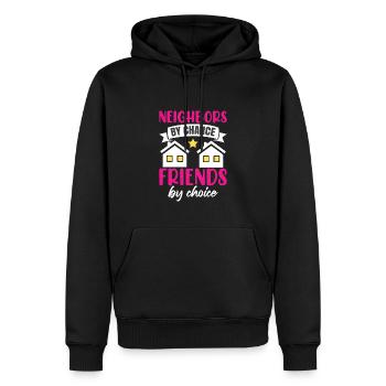 Village de quartier Neighbor Woman - Sweat à capuche Premium bio Homme - noir - Devant - Nico (187cm)