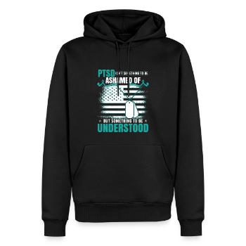 PTBS-Bewusstsein - Männer Premium Bio Hoodie - Schwarz - Vorne - Nico (187cm)
