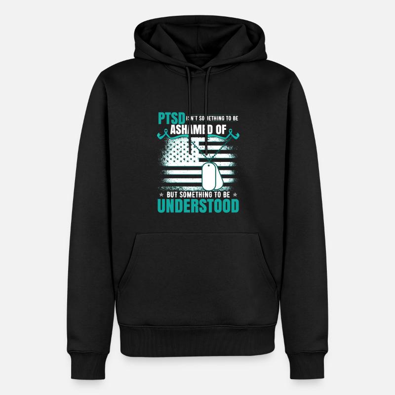 Sensibilisation au TSPT - Sweat à capuche Premium bio Homme - noir