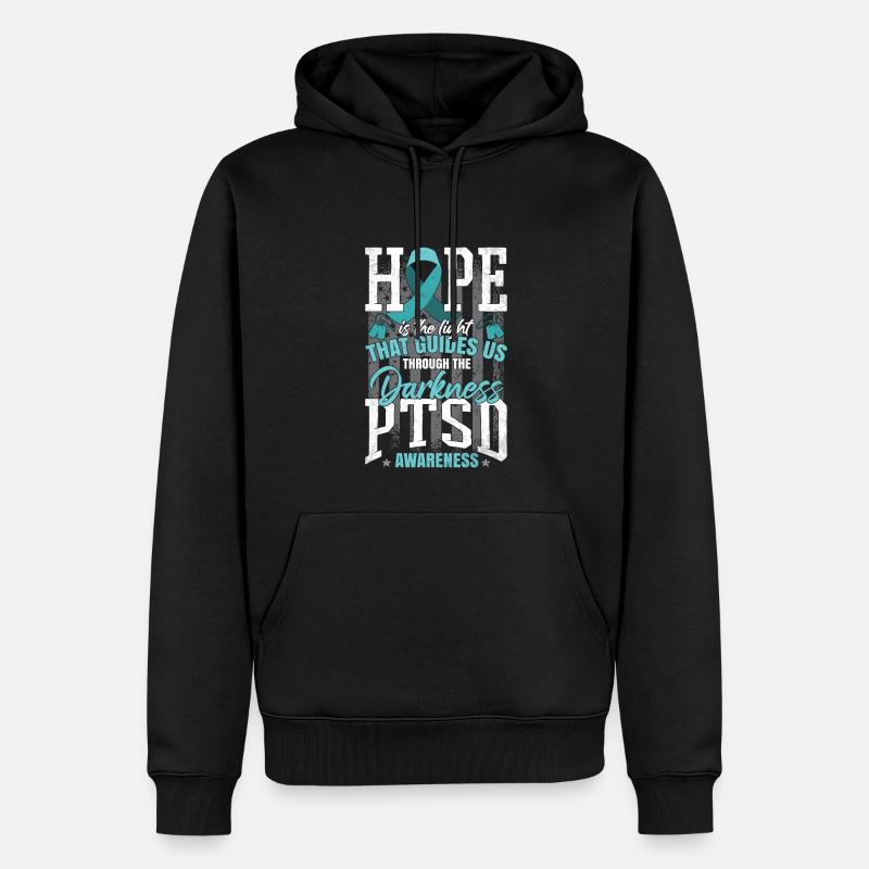 Combattant du SSPT - Sweat à capuche Premium bio Homme - noir