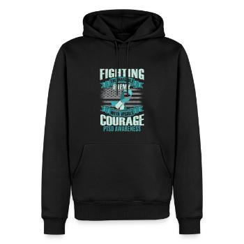 PTBS-Bewusstsein - Männer Premium Bio Hoodie - Schwarz - Vorne - Nico (187cm)