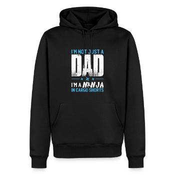 Drôle de papa disant - Sweat à capuche Premium bio Homme - noir - Devant - Nico (187cm)