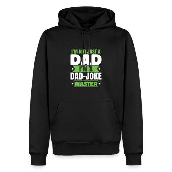Papa Maître Blague - Sweat à capuche Premium bio Homme - noir - Devant - Nico (187cm)