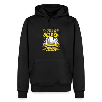 Ich bin ein großartiger Golfer - Männer Premium Bio Hoodie - Schwarz - Vorne - Nico (187cm)
