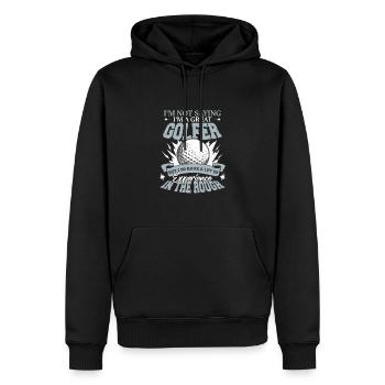 Je suis un grand golfeur - Sweat à capuche Premium bio Homme - noir - Devant - Nico (187cm)