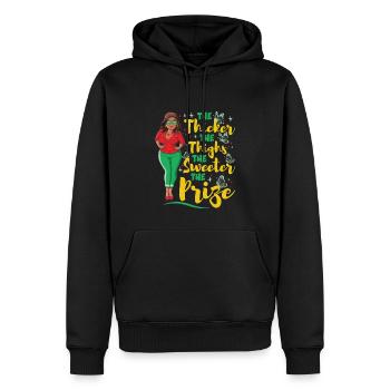 Juneteenth Femmes - Sweat à capuche Premium bio Homme - noir - Devant - Nico (187cm)