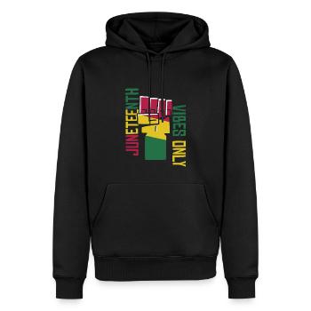 Juneteenth Vibes uniquement - Sweat à capuche Premium bio Homme - noir - Devant - Nico (187cm)