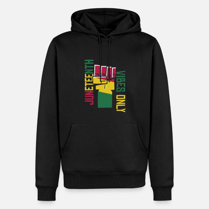 Nur Juneteenth-Vibes - Männer Premium Bio Hoodie - Schwarz