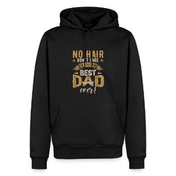 Kein Haar, ist mir egal, Papa Witz - Männer Premium Bio Hoodie - Schwarz - Vorne - Nico (187cm)