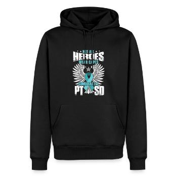 Héros du SSPT - Sweat à capuche Premium bio Homme - noir - Devant - Nico (187cm)