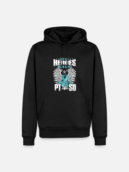PTSD Heroes - Men’s Premium Organic Hoodie - black