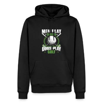 Les dieux jouent au golf - Sweat à capuche Premium bio Homme - noir - Devant - Nico (187cm)