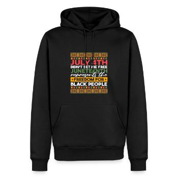 4 juillet | Juneteenth | Journée de la liberté - Sweat à capuche Premium bio Homme - noir - Devant - Nico (187cm)