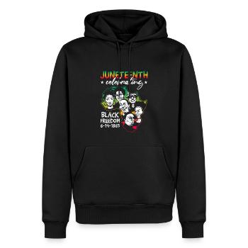 Célébration de Juneteenth - Sweat à capuche Premium bio Homme - noir - Devant - Nico (187cm)