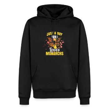 Kinder Monarch Schmetterling - Männer Premium Bio Hoodie - Schwarz - Vorne - Nico (187cm)