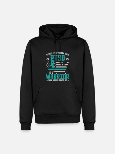 PTSD Warrior - Men’s Premium Organic Hoodie - black