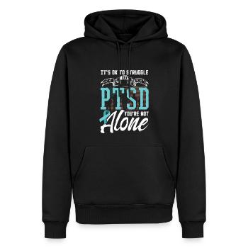 Es ist in Ordnung, mit PTBS zu kämpfen - Männer Premium Bio Hoodie - Schwarz - Vorne - Nico (187cm)