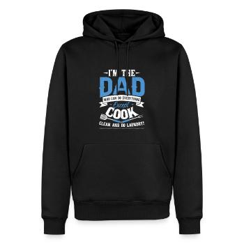 Ehemann Papa Lustiges Zitat - Männer Premium Bio Hoodie - Schwarz - Vorne - Nico (187cm)