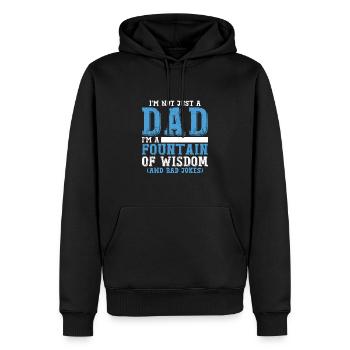 Ich bin nicht nur ein Vater, ich bin eine Quelle der Weisheit - Männer Premium Bio Hoodie - Schwarz - Vorne - Nico (187cm)