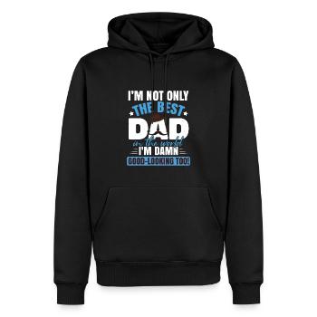 Bester Papa - Männer Premium Bio Hoodie - Schwarz - Vorne - Nico (187cm)