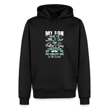 Mein Sohn hat mir das zum Vatertag geschenkt - Männer Premium Bio Hoodie - Schwarz - Vorne - Nico (187cm)