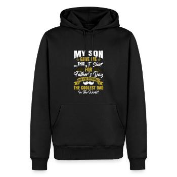 Drôle de blague de papa de fête des pères - Sweat à capuche Premium bio Homme - noir - Devant - Nico (187cm)