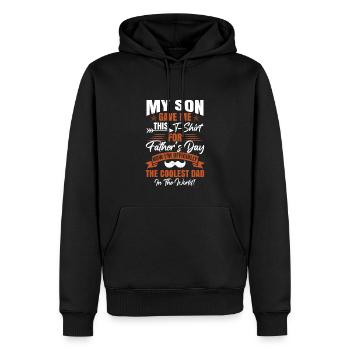 Cadeau de la fête des pères pour papa - Sweat à capuche Premium bio Homme - noir - Devant - Nico (187cm)