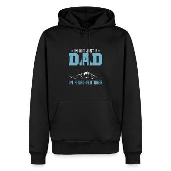Papa-Abenteurer - Männer Premium Bio Hoodie - Schwarz - Vorne - Nico (187cm)