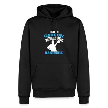 Handball Enfants Vêtements Amoureux du Handball - Sweat à capuche Premium bio Homme - noir - Devant - Nico (187cm)
