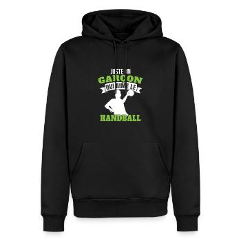 Enfant Handball Handballeur - Sweat à capuche Premium bio Homme - noir - Devant - Nico (187cm)