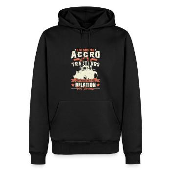 Drôle Cadeau Agriculteur Tracteur - Sweat à capuche Premium bio Homme - noir - Devant - Nico (187cm)