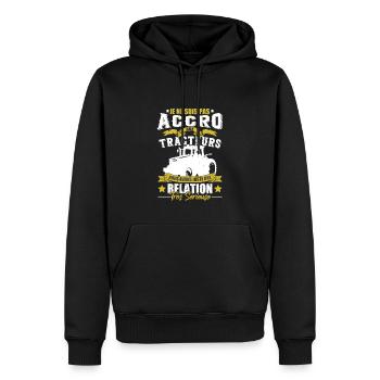 Tracteur Drole - Sweat à capuche Premium bio Homme - noir - Devant - Nico (187cm)