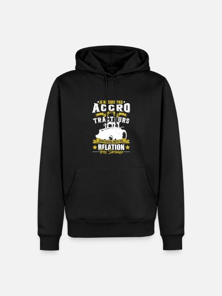 Tracteur Drole - Sweat à capuche Premium bio Homme - noir