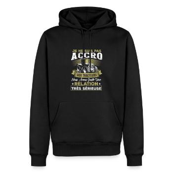 Tracteuer Humour Cadeau - Sweat à capuche Premium bio Homme - noir - Devant - Nico (187cm)