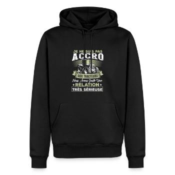 Fermier Conducteur De Tracteur Paysan - Sweat à capuche Premium bio Homme - noir - Devant - Nico (187cm)