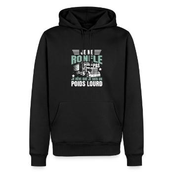 Chauffeur De Poids Lourd - Sweat à capuche Premium bio Homme - noir - Devant - Nico (187cm)