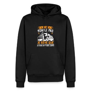 Je Suis Un Poids Lourd - Sweat à capuche Premium bio Homme - noir - Devant - Nico (187cm)