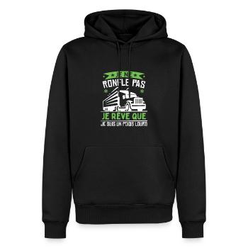 Je Suis Un Poids Lourd - Sweat à capuche Premium bio Homme - noir - Devant - Nico (187cm)