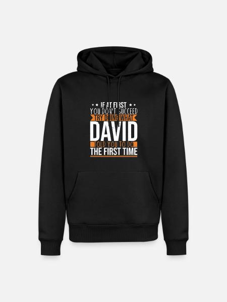 Funny David Dave - Men’s Premium Organic Hoodie - black