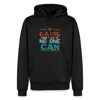 Drôle David Dave Anniversaire - Sweat à capuche Premium bio Homme - noir - Devant - Nico (187cm)