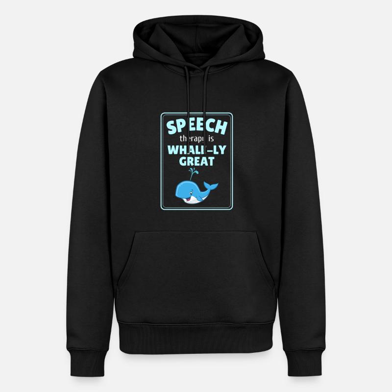 Logopädie Wal - Männer Premium Bio Hoodie - Schwarz