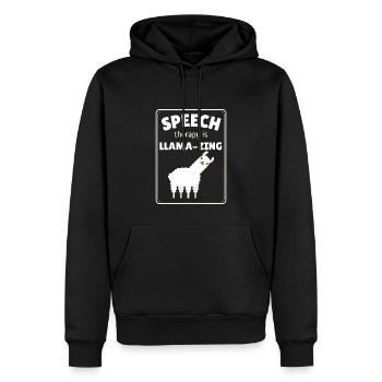 SLP Speech Therapy Llama Speech Language Pathology - Men’s Premium Organic Hoodie - black - Front - Nico (187cm)