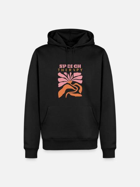 Speech Therapy Flower - Men’s Premium Organic Hoodie - black