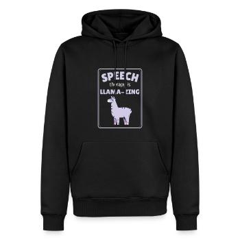 Speech Therapy Is Llamazing SLP - Men’s Premium Organic Hoodie - black - Front - Nico (187cm)