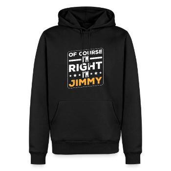 Natürlich habe ich Recht, Jimmy - Männer Premium Bio Hoodie - Schwarz - Vorne - Nico (187cm)